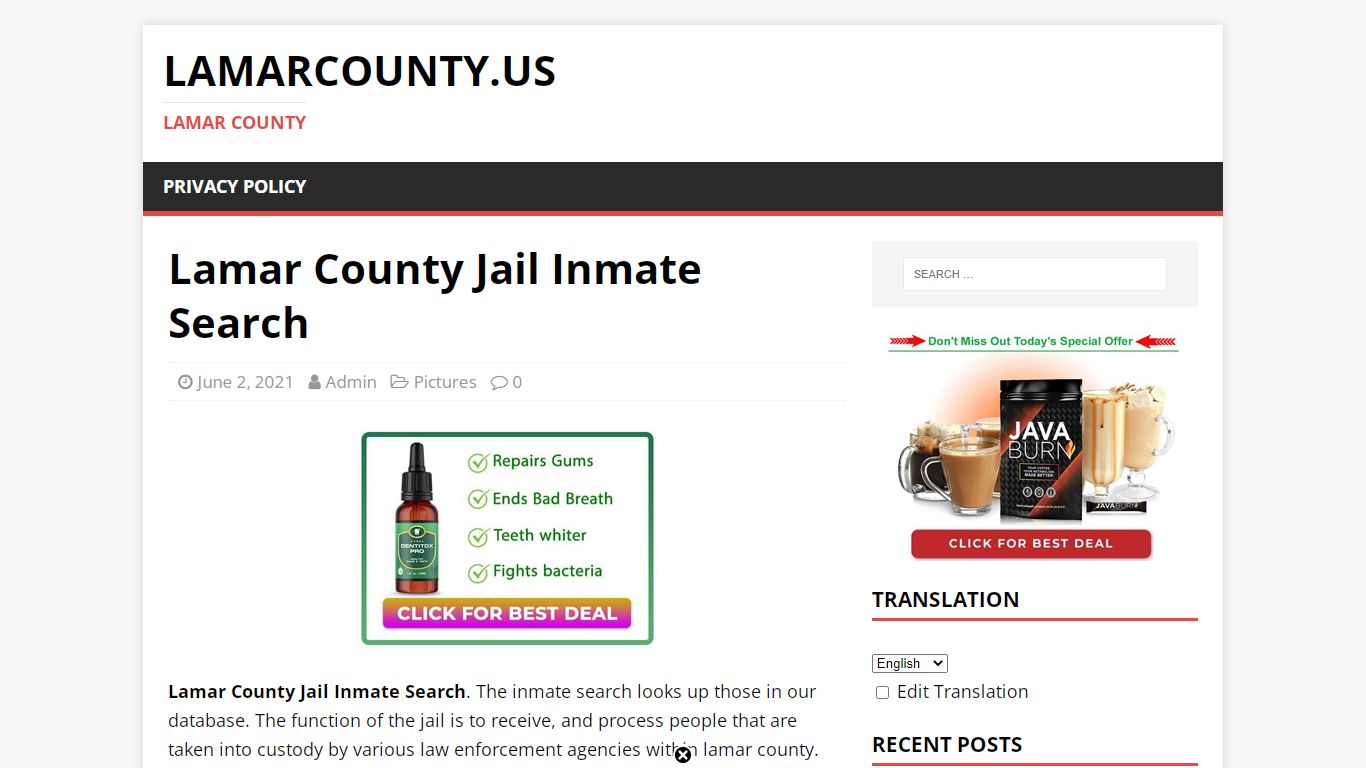 Lamar County Jail Inmate Search - Lamarcounty.us