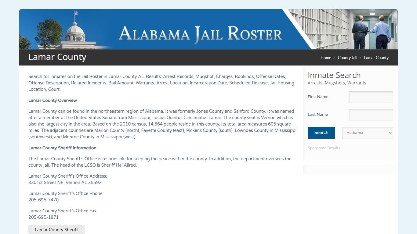 Lamar County | Alabama Jail Inmate Search